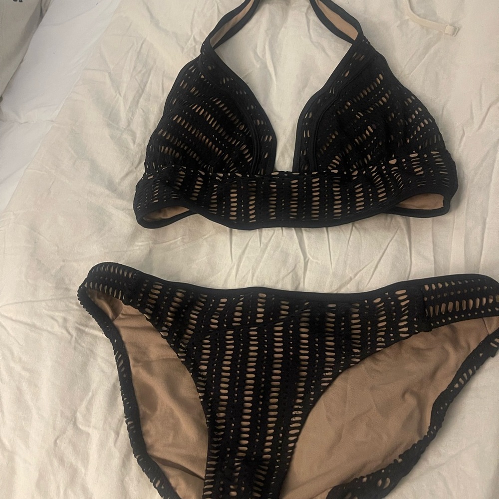 Stylish Black and Tan Women's Bikini